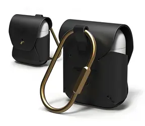 Elago AirPods Leather čierna / Puzdro / koža