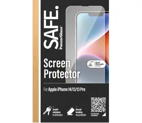PanzerGlass SAFE pre iPhone 16e/14/13 Pro/13 čierna / Tvrdené sklo / Case Friendly / plne nalepovacie / 0,51 mm