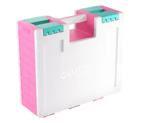 GAMEGENIC Game Castle ružová/biela/tyrkysová / Úložný box na karty a herné doplnky