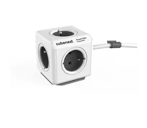 Cubenest PowerCube Extended šedá / Predlžovací prívod 230V / 1,5 m / 5 zásuviek