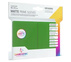 GAMEGENIC Obaly na karty Prime Matte zelené / 66x91 mm / 100 ks / Polypropylén