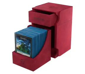 GAMEGENIC Box na karty Watchtower 100+ XL červená / Kapacita 100 kariet v dvojobaloch / Priehradka na príslušenstvo