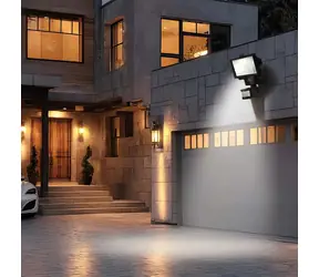 Maclean MCE442 čierna / Solárny LED reflektor / senzor pohybu / nástenný / IP44 / 6000K
