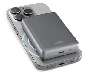 SBS SlimMag šedá / Powerbanka / MagSafe / 10000 mAh / 20 W / PD