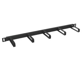Vyväzovací panel VP-06-05-00-B čierna / 19" / 0,5U / oceľový