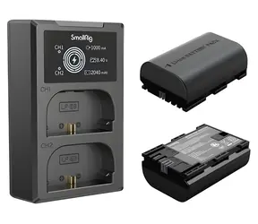 SmallRig 3821 LP-E6NH / Sada batérie a nabíjačky / pre Canon EOS R, R5, R6, 5D / 2x 2040 mAh / USB-C nabíjanie