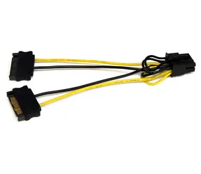StarTech SATA - 8-pin PCIe / Napájací kábel / 15 cm
