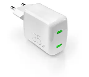 Puro MiniPro biela / Cestovný adaptér / GaN / 2x USB-C / 35 W