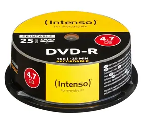 INTENSO DVD- R 16x Printable / Optické médium / 4,7 GB / Cake box 25 ks