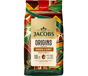 Jacobs Zrnková káva Uganda & Kenya Espresso 1 kg / Intenzita chuti 8/10