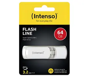 INTENSO FLASH LINE 64GB biela / Flash disk / USB-C 3.2 Gen 1 / čítanie až 70 MB/s