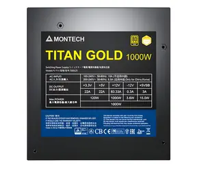 Montech Titan Gold 1000W / ATX / 1000W / 80 PLUS Gold / PCIe 5.0 / modulárne