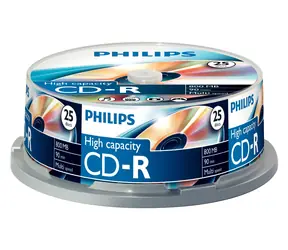 Philips 800MB 40x 25ks / CD R disk / 90 min / Spindl