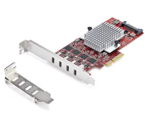 StarTech PCIe karta 4X USB-C / Radič USB / PCIe 3.0 x4 / USB 3.2 Gen 2 10 Gb/s / 4X nezávislé radiče