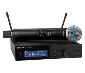 Shure SLXD24+E/B58-G65 / Bezdrôtový mikrofónny systém / Ručný vysielač / Kardioidný / 470-606 MHz / 24-bit