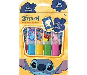 JIRI MODELS Fixy fúkacie Lilo & Stitch žltý obal / 6 fixiek / 4 papierové šablónky