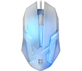 Defender Cyber MB-560L biela / Herná optická myš / 1200 DPI / USB / 2 tlačidlá / RGB podsvietenie