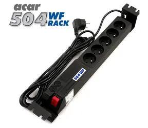 Acar 504WF Rack 19" čierna / Prepäťová ochrana / 5x230V / 5m / 2U