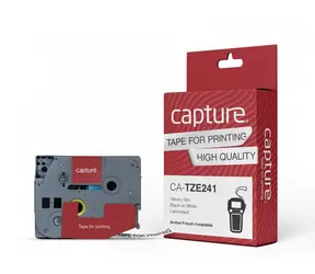 Capture Tape Black on White / Páska do tlačiarne štítkov / čierna tlač / biely podklad / nylonová / 18 mm / 8 m