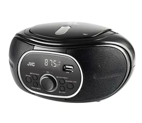JVC RD-E221B čierna / Rádiomagnetofón s CD prehrávačom / FM / CD / kazeta / USB / AUX