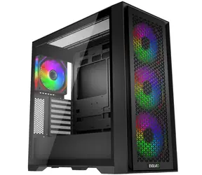 Evolveo Rhino čierna / PC skriňa / Big Tower / ATX/E-ATX/mATX/ITX / ARGB / bez zdroja / priehľadná bočnica