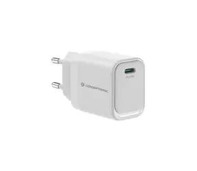 Conceptronic USB-C nabíjačka biela / USB nabíjací adaptér / GaN / 1x USB-C / PD 3.0 / PPS / 45 W
