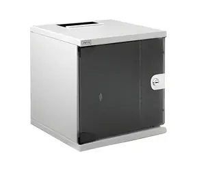 Digitus Nástenný rozvádzač 10" 254mm 6U šedý / Rozvádzač / Sklenené dvere / Nosnosť 30 kg / IP20