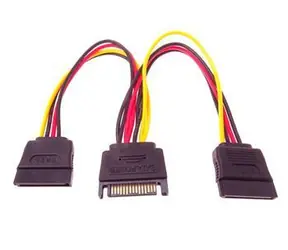 PremiumCord Napájacia rozdvojka SATA / Rozdvojka / SATA 15pin / 1x SATA(M) - 2x SATA(F) / 20 cm