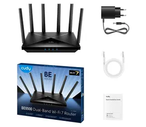 Cudy WR6500 / Router / Wi-Fi 7 / Dual-band / 5765 Mbit/s / 4X LAN Gigabit