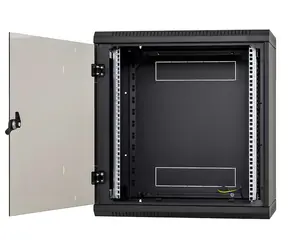 Triton rozvádzač nástenný 12U čierny / Rozvádzač / Nástenný / 600x595 mm / perforované dvere