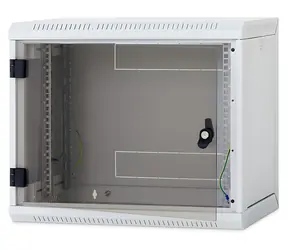 Triton 19" rozvádzač jednodielny 9U/600mm / Rozvádzač / Nástenné / Odnímateľné bočnice / Celosklenené dvere