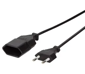 LogiLink čierna / Napájací kábel / CEE 7/16 vidlica - zásuvka / 2 m