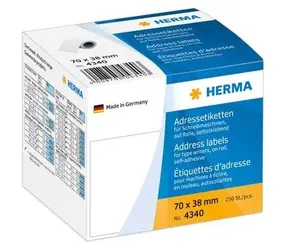 Herma Adresné etikety v kotúčoch 70x38 mm biele / Etikety / papier / 250 ks