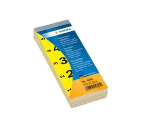 Herma Štítky s číslami 1-500 žltá / Etikety / 28x56 mm / 500 ks