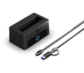 Icy Box Spade Dock 1123 čierna / Dokovacia stanica pre HDD a SSD / M.2, 2.5", 3.5" / USB-C / 10 Gbit/s
