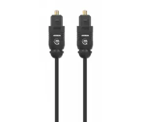 Manhattan Toslink čierna / Optický audio kábel / M/M / 1 m / pozlátené konektory