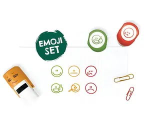 Colop Pečiatky little NIO Emojis / Sada pečiatok / guľatá / pre deti