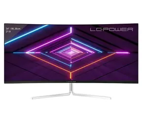 34" LC-Power LC-M34-UWQHD-100-C-V3 biela / Monitor / VA / 1500R / 3440x1440 / 21:9 / 100Hz / DP+HDMI
