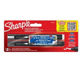 Sharpie Creative akrylové fixy čierna, biela / Fix / Okrúhly hrot / 2,5 mm / 2 ks