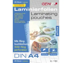 GENIE 11963 A4 / Laminovacia fólia / 25 ks / 338x303 mm / lesklá