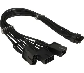Inter-tech GPU-02 / Napájací adaptér / 12VHPWR na 3x PCIe 8-pin / 34 cm / 450 W