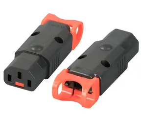 EFB IEC-Lock+ zaistená zásuvka C13 čierna / Konektor / Pre káblovú montáž / 3 piny