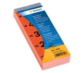 Herma Štítky s číslami 1-500 červená / Etikety / 28x56 mm / 500 ks