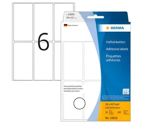 Herma Univerzálne etikety 34x67 mm / biele, snímateľné / 32 listov / 144 ks
