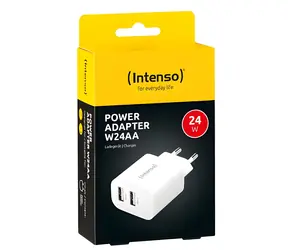 INTENSO Nabíjačka 2x USB-A 24W biela / Nabíjačka / 2x USB-A / 24W / 2,4A / 100-240V