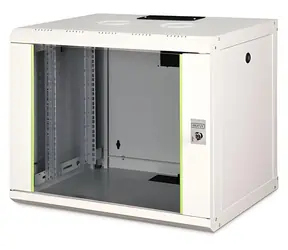 Digitus Unique 16U čierna / Nástenný rozvádzač / 600 x 780 x 450 mm / nosnosť 100 kg / sklenené dvere / IP20