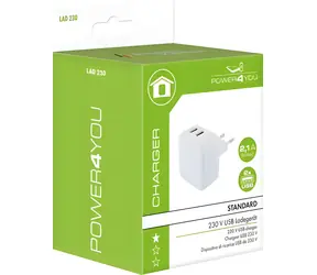 Schwaiger biela (LAD230531) / Sieťová nabíjačka / 2x USB / 2,4 A / 12 W