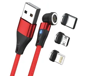RealPower MagneticCharge3 červená / Magnetický nabíjací kábel USB-A / 3 A / 1 m / 6 adaptérov