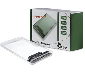 Inter-tech Argus GD-25000 transparentné / Externé púzdro pre HDD / 2,5" / USB 3.0 / SATA III