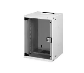 Digitus SOHO PRE 12U sivá / Nástenný rozvádzač / 10" / sklenené dvere / nosnosť 60 kg / IP20